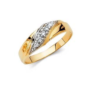 14k Yellow Gold 6 mm Round Men's Wedding band Ring